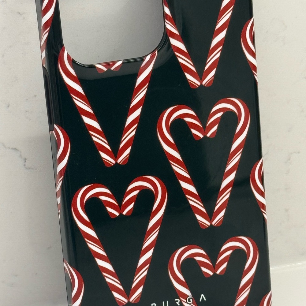 BURGA Candy Cane Heart Print iPhone 15 Pro Max Case - Picture 2 of 4